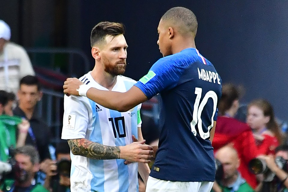  Mbappe got the better of Messi at the World Cup in Russia last year as France were crowned champions