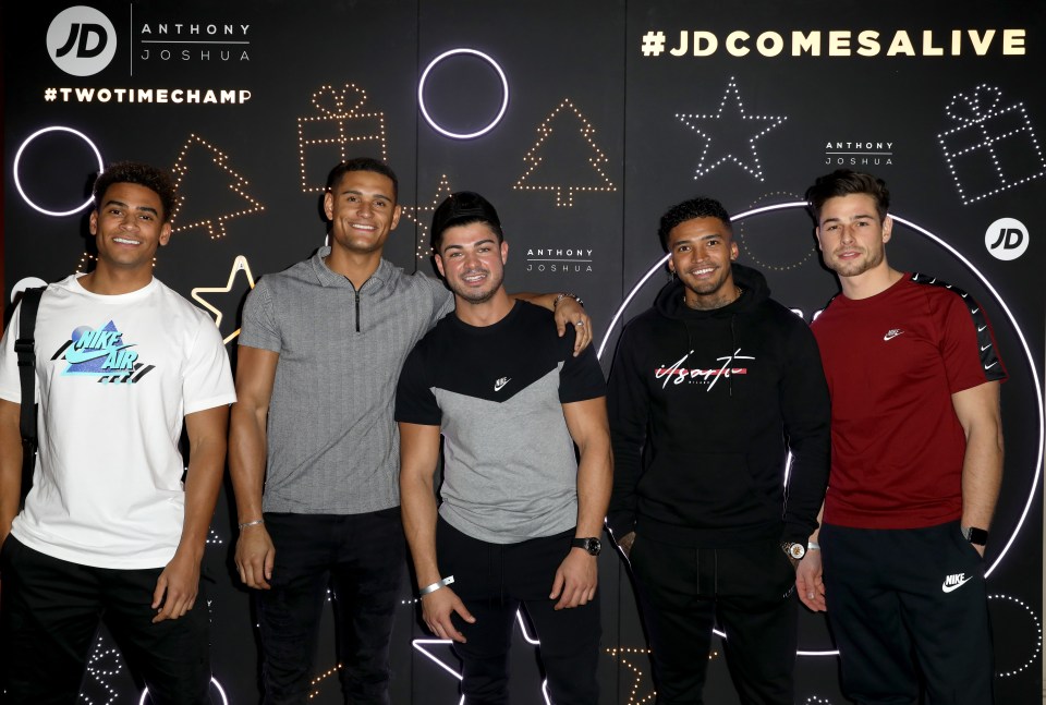  The Love Island lads were there to help Anthony Joshua celebrate