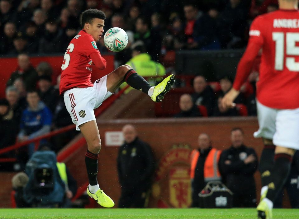  Mason Greenwood takes possession as Man Utd stretch Colchester at Old Trafford