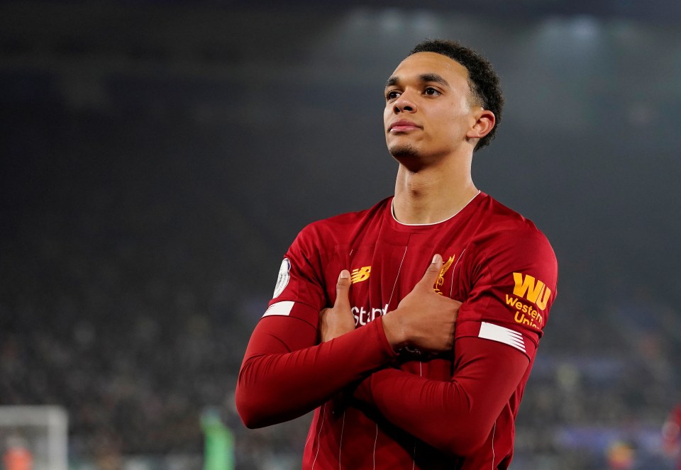  Trent Alexander-Arnold paid homage to Kylian Mbappe by copying his celebration in Liverpool's win over Leicester