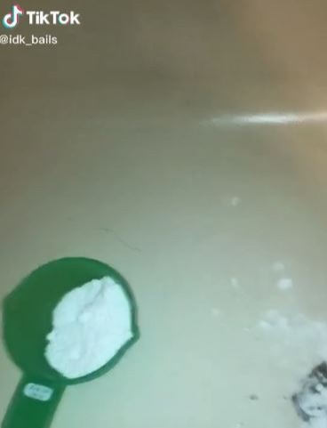 A woman has shown how to unclog a blocked drain using baking soda