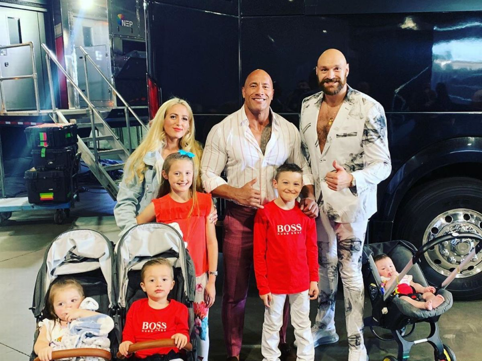  The Fury family with WWE icon The Rock