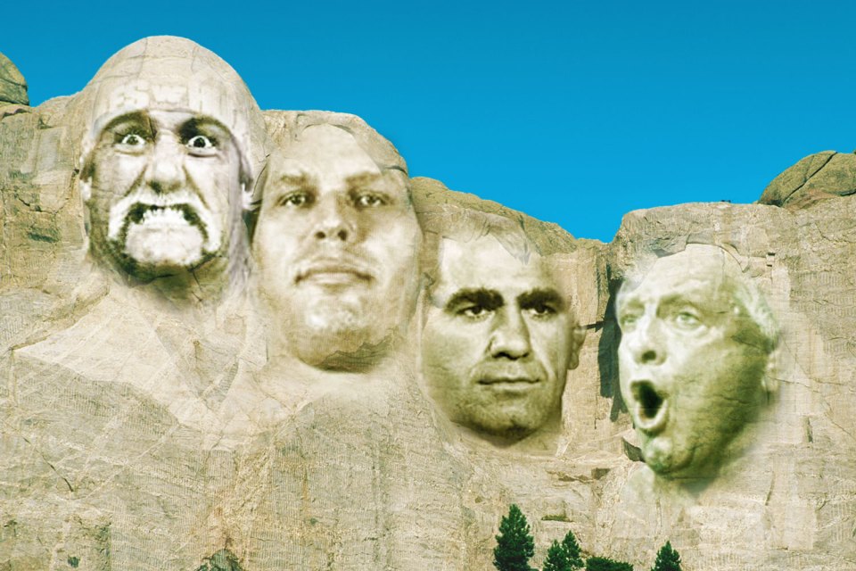 Hulk Hogan, Andre the Giant, Lou Thesz and Ric Flair on AJ Styles' Mount Rushmore