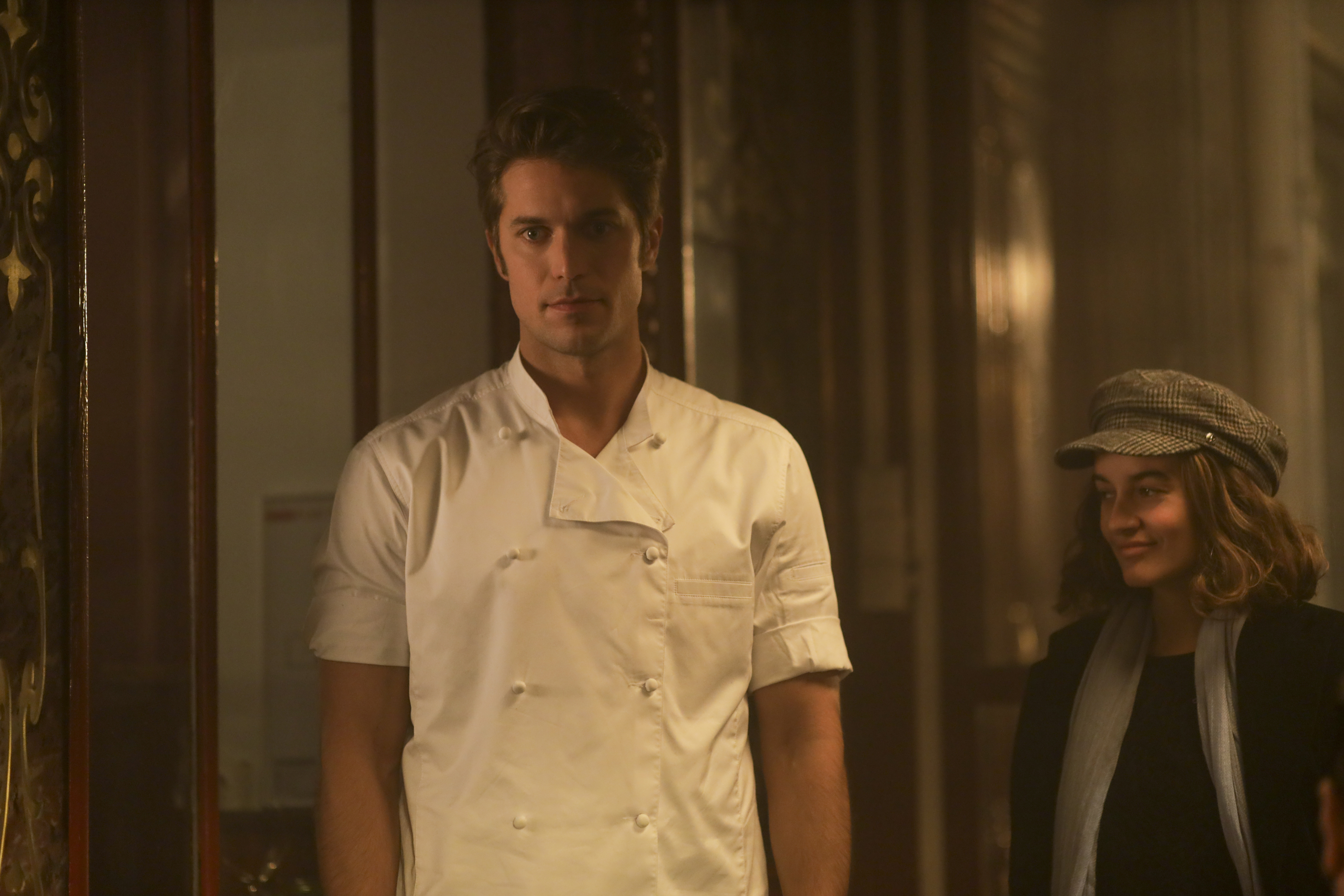 The handsome actor plays handsome chef Gabriel in Emily in Paris