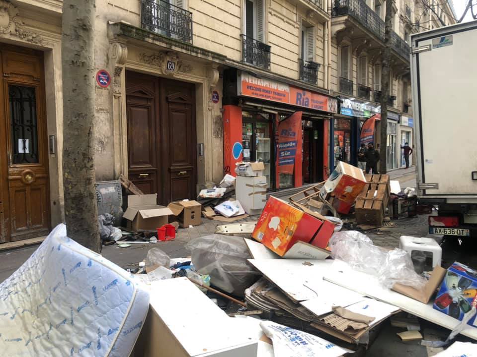 The historic Parisian streets are now overflowing with garbage, soiled mattresses and various other kind of filth