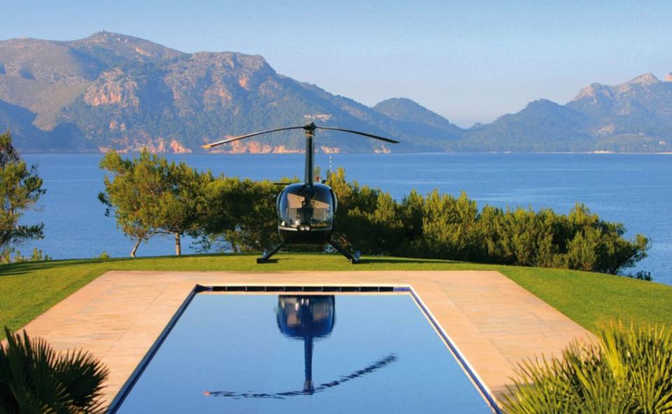 The mansion in Majorca even has its own helipad