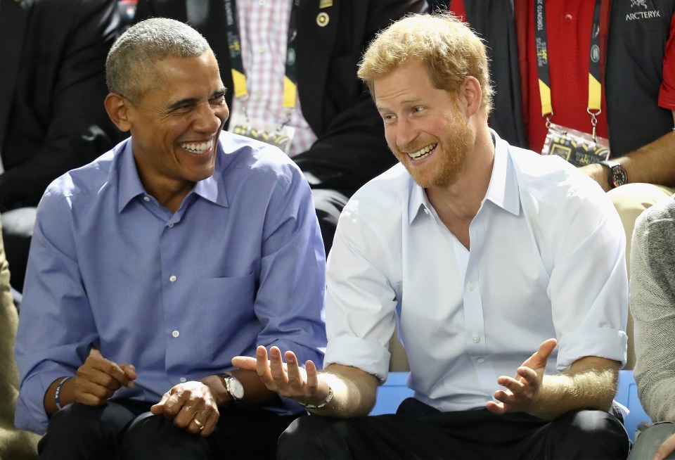 Barack previously supported Prince Harry at the Invictus Games