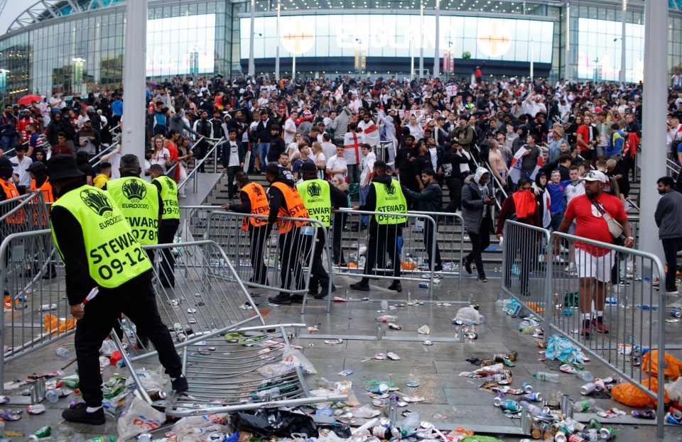 England were fined £84,500 by Uefa over the incident, while also being slapped with a one-match stadium ban