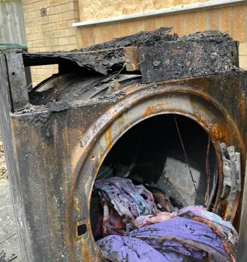 The tumble dryer was left outside but later stolen