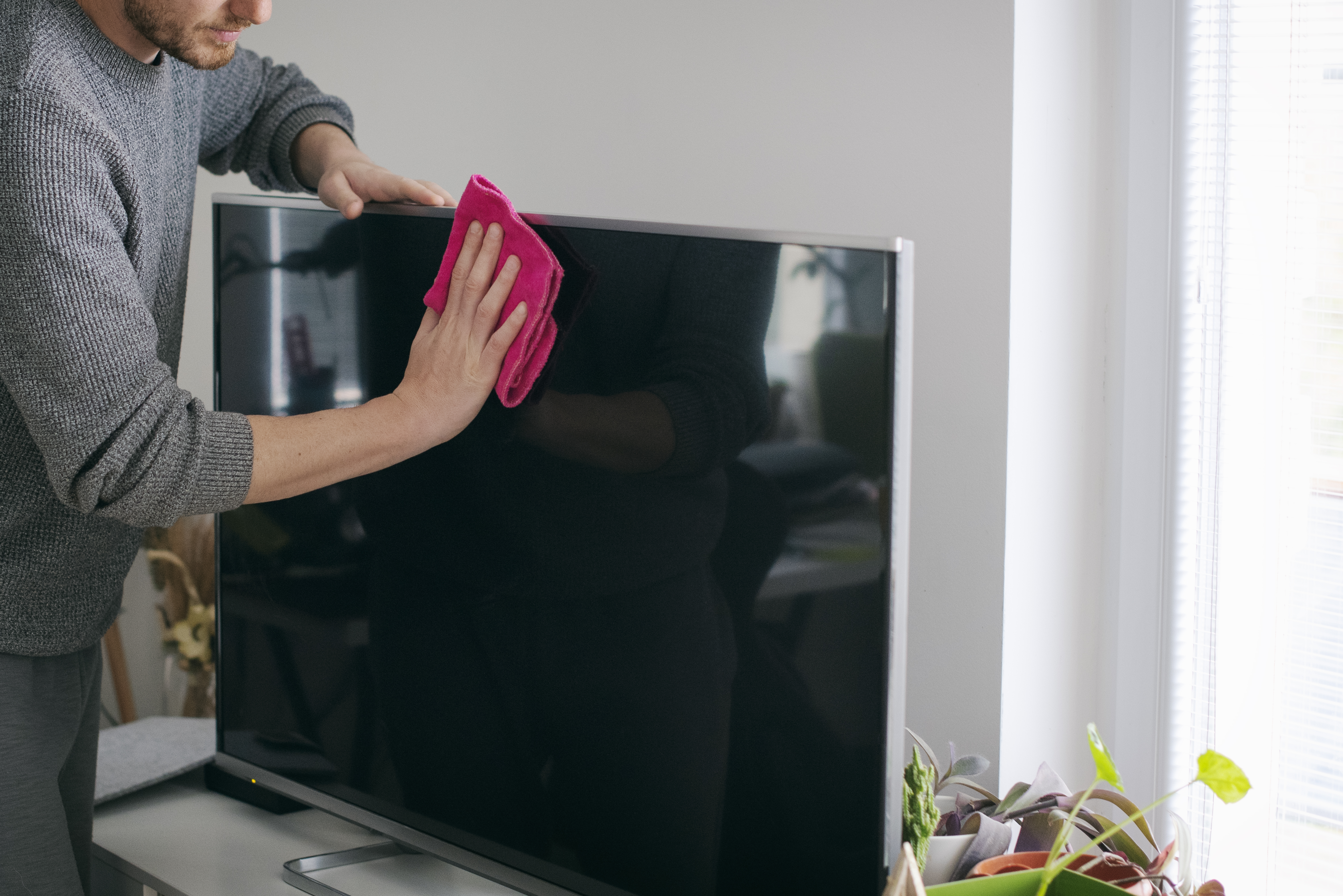 You should clean your TV screen once a week to avoid hard-to-remove dust from building up