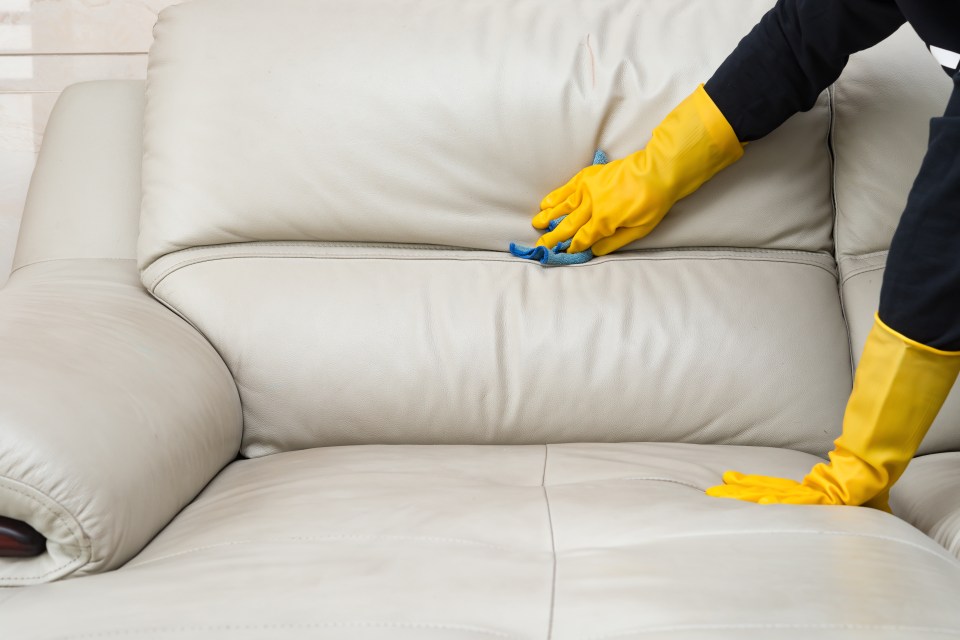 Mrs Hinch fans have shared a 79p hack for cleaning leather sofas. Pictured, stock image