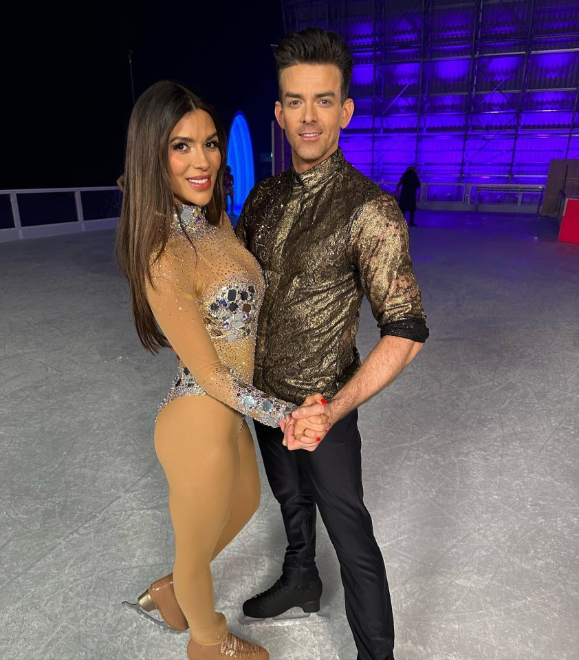 Ekin-Su also talks about the controversy around her appearance on Dancing On Ice - pictured here with dance partner Brendyn Hatfield