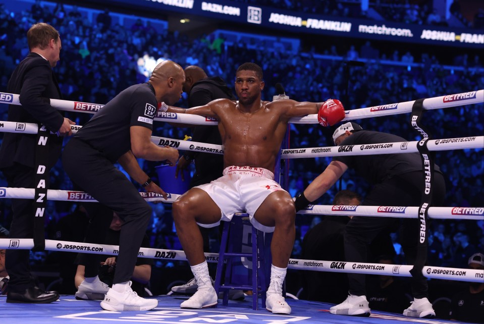 Anthony Joshua with trainer Derrick James