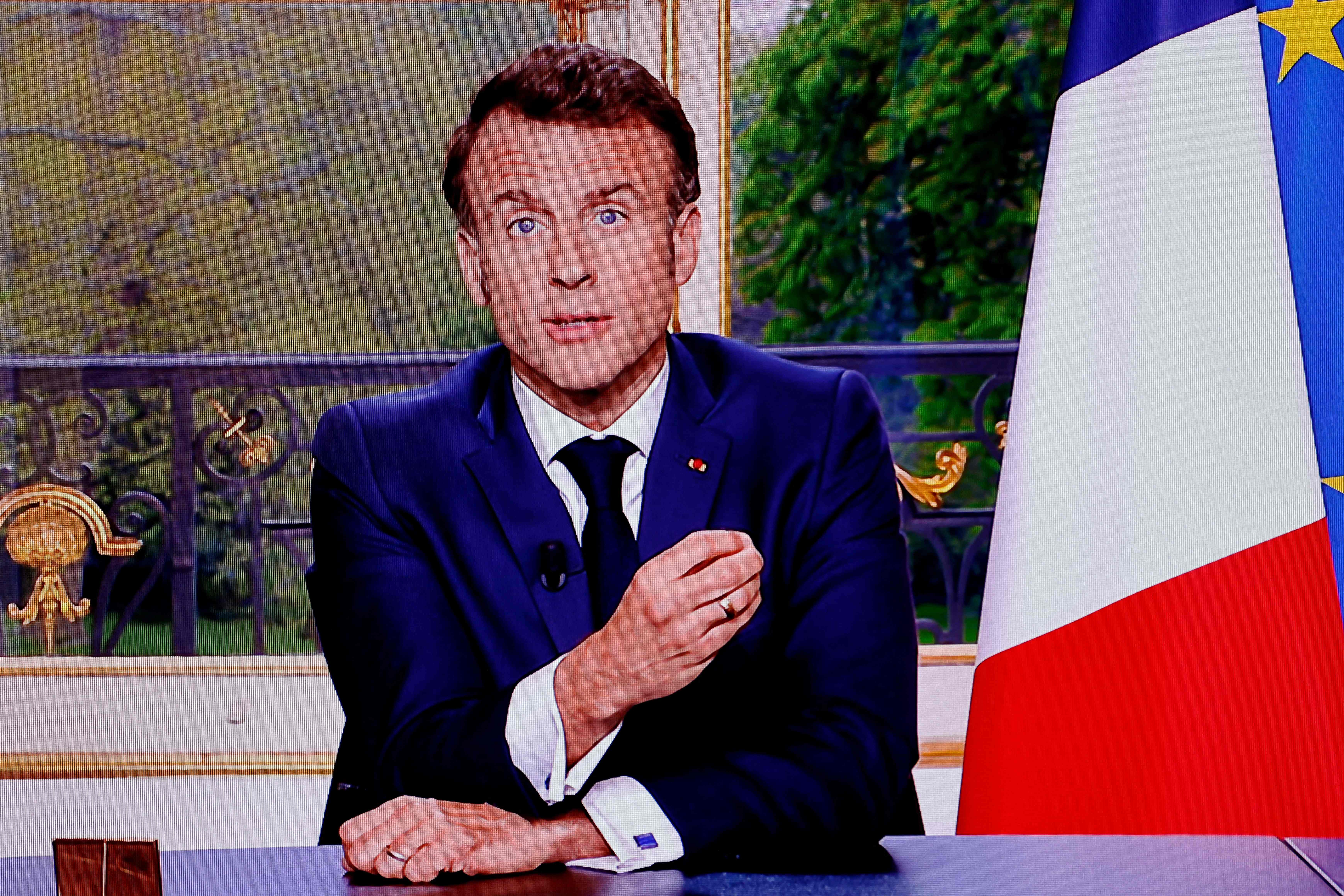 President Macron appeared in a pre-recorded nationwide TV broadcast