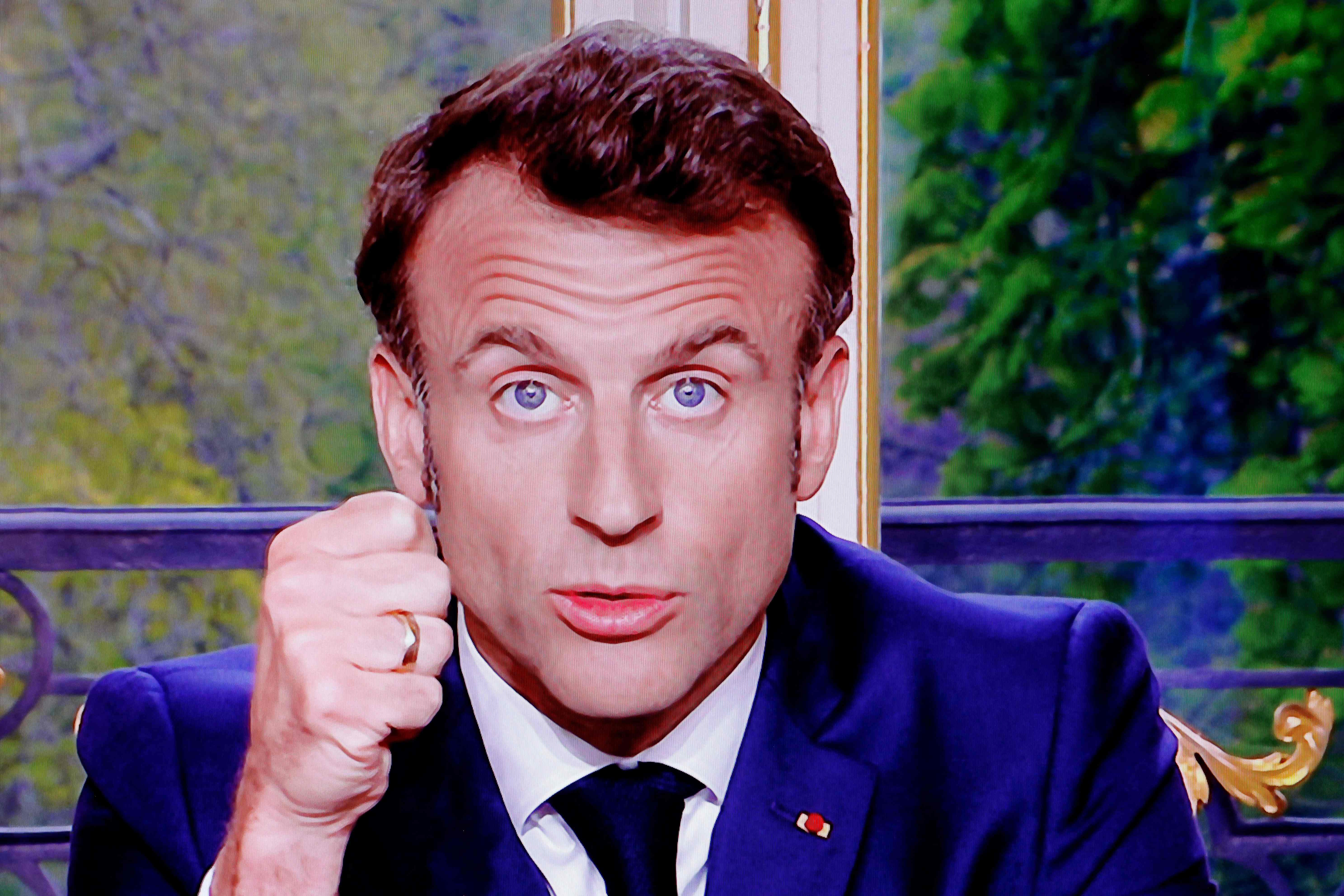 President Emmanuel Macron remained defiant in his TV address, saying there would not be a U-turn on his pension age increase