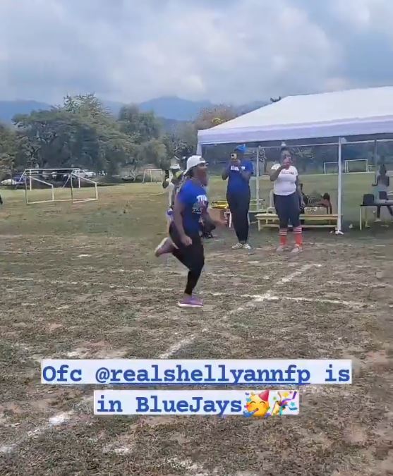 Shelly-Ann Fraser-Pryce took part in the parents' race at her son's sports day