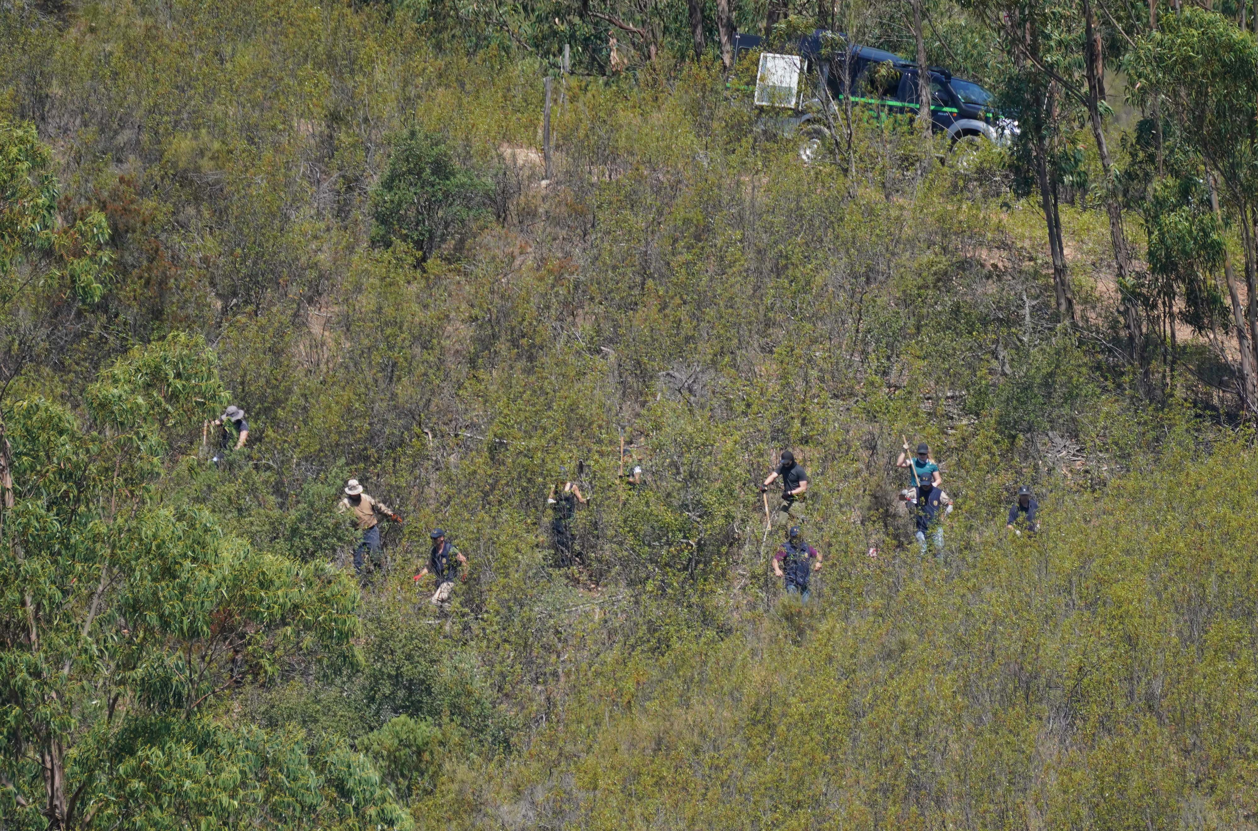 Search crews scouring the area on the third day of the search