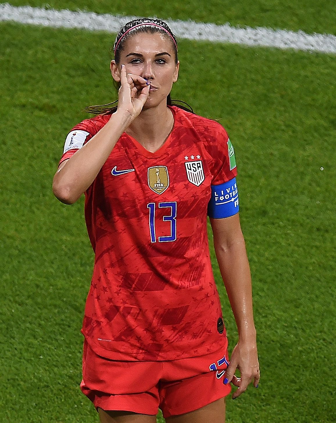 Her tea-sipping celebration has gone down in World Cup folklore