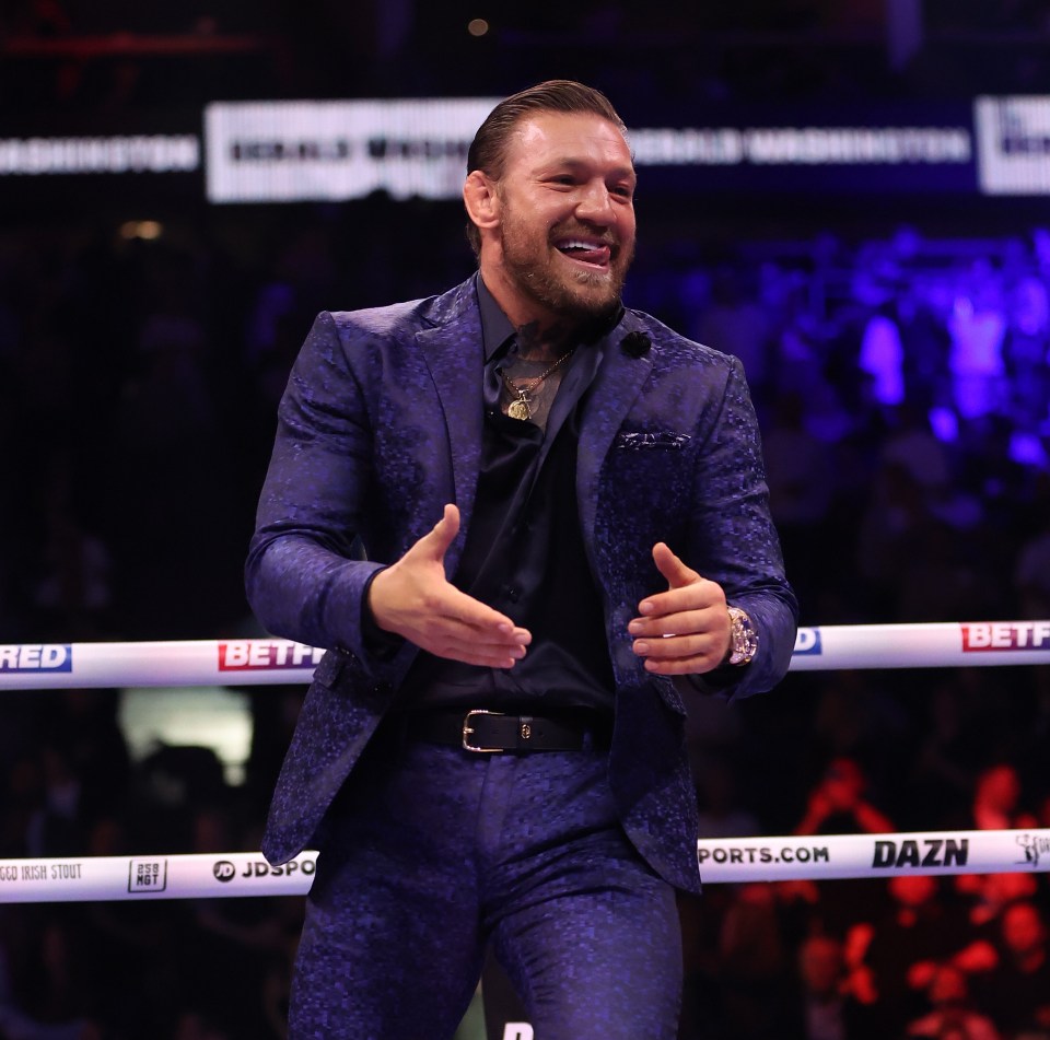 Conor McGregor in the ring at the O2