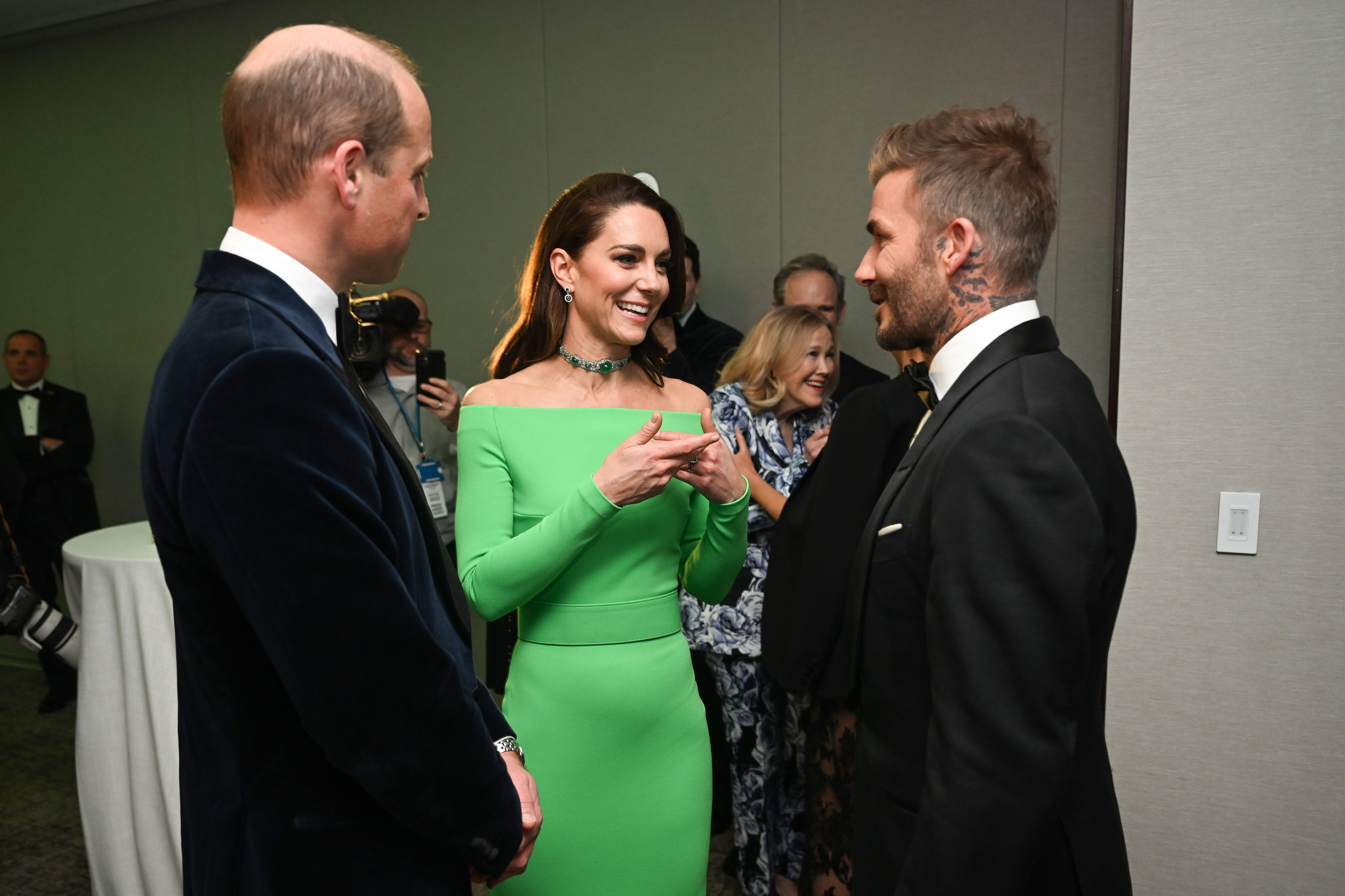 Becks has more recently flown to William and Kate's Earthshot prize event - in the middle of the World Cup