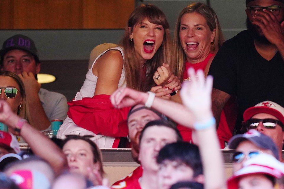 Taylor cheering on with the attacking player’s mum Donna