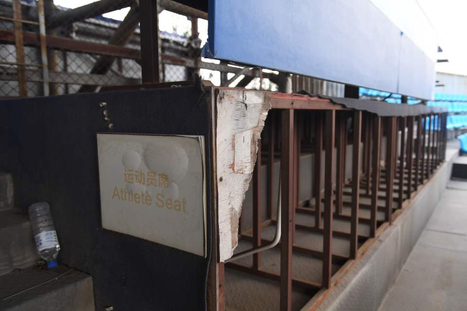 Some stadiums have been completely neglected, with signage decaying and rusting