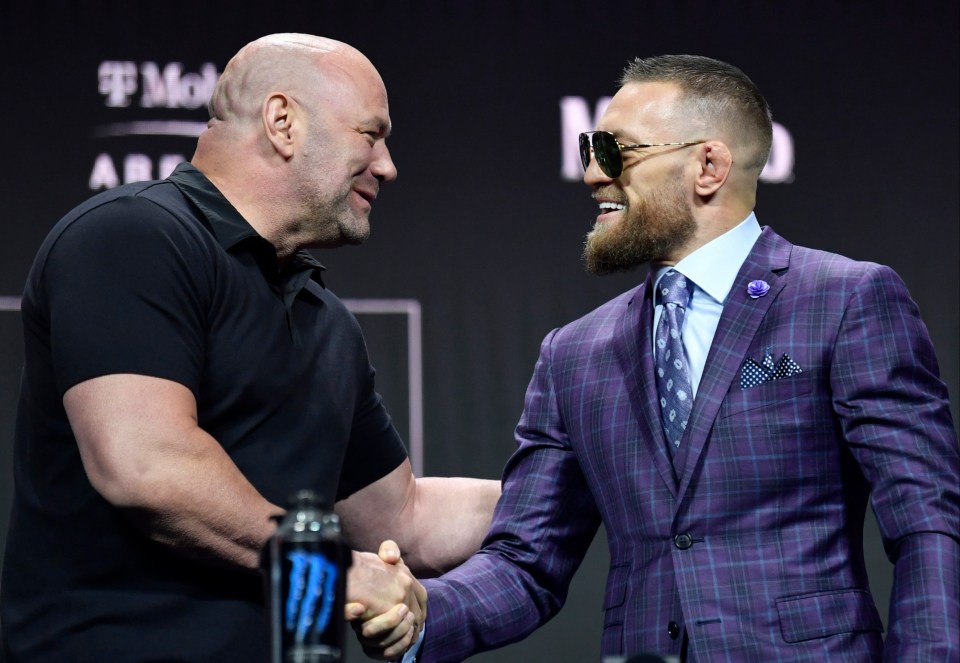 UFC president Dana White with McGregor in 2021