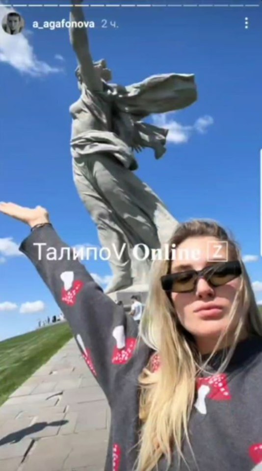 Alena Agafonova was arrested for filming herself disrespecting a war statue