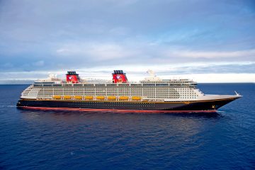 Pictured here is the Disney Fantasy, the fourth ship in Disney’s fleet launched in 2012. The Disney Fantasy continues the Disney Cruise Line tradition of blending the elegant grace of early 20th century transatlantic ocean liners with contemporary design and spectacular Disney entertainment.