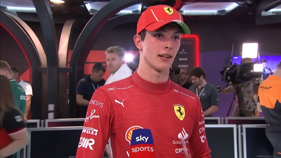 F1 wonderkid Oliver Bearman hit the skids in a post-race interview