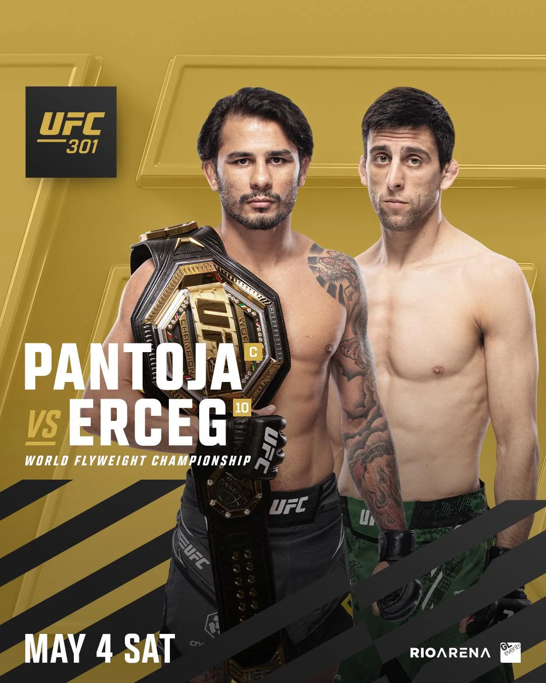 Alexandre Pantoja defends his flyweight crown against Steve Erceg at UFC 301 in May