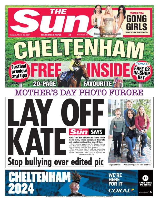 The Sun leapt to Kate's defence last week after she was targeted by cruel trolls