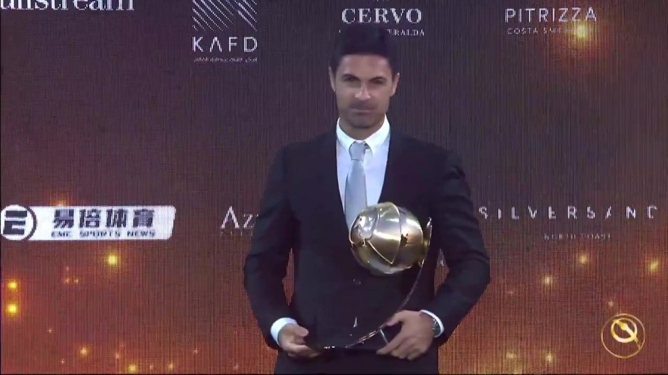 Mikel Arteta picked up a prestigious gong