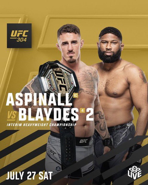 Tom Aspinall vs Curtis Blaydes II serves as the co-main event