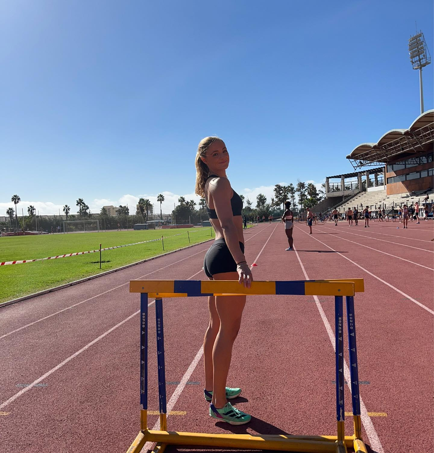 Davey competes in the heptathlon