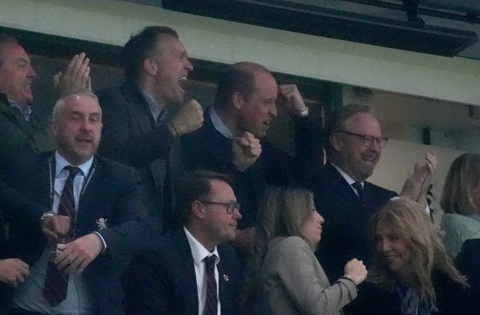 The Prince of Wales celebrates a goal, although this effort was ruled out