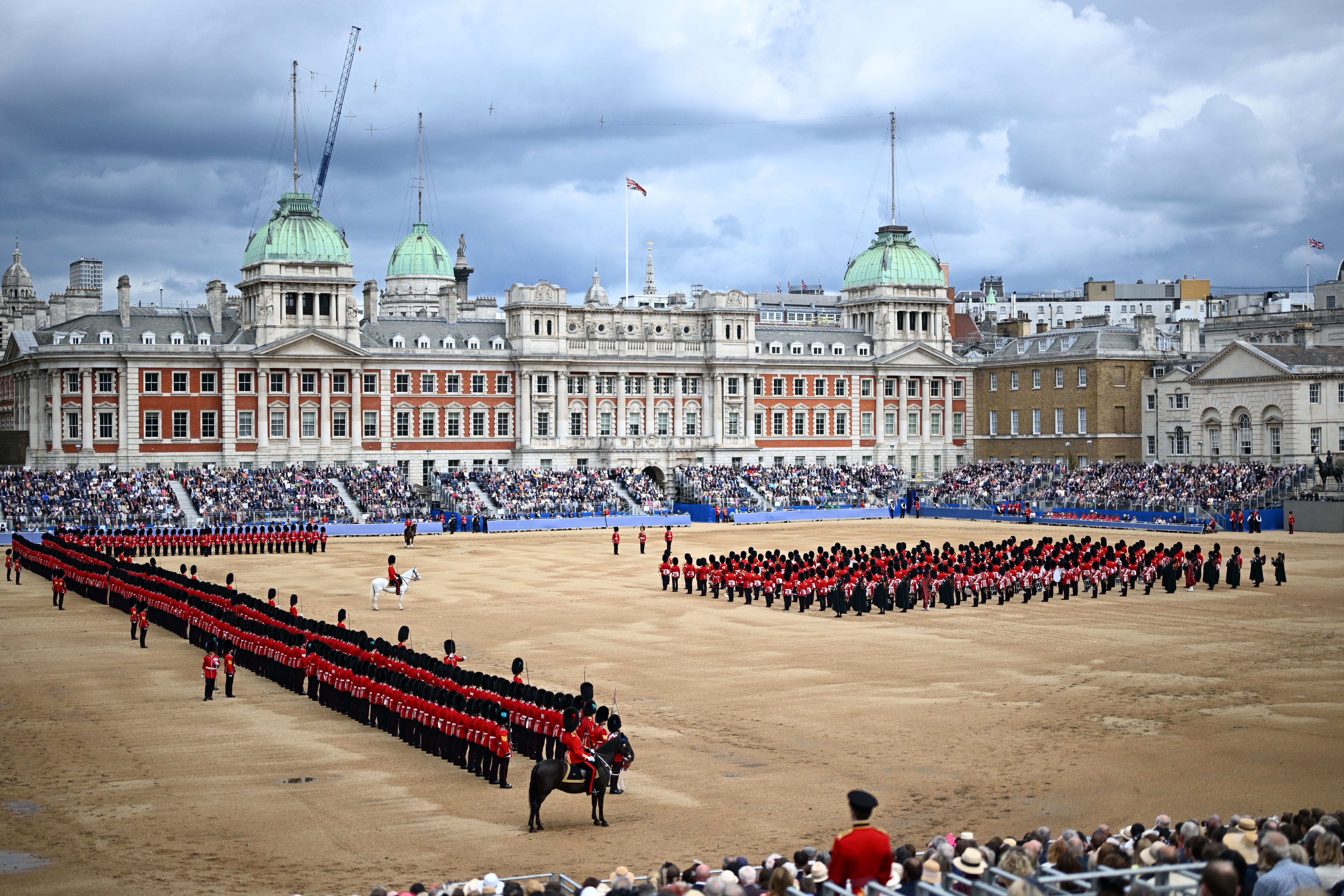 Over 1,400 soldiers take part, with 250 sold from the Foot Guards taking part in the Review