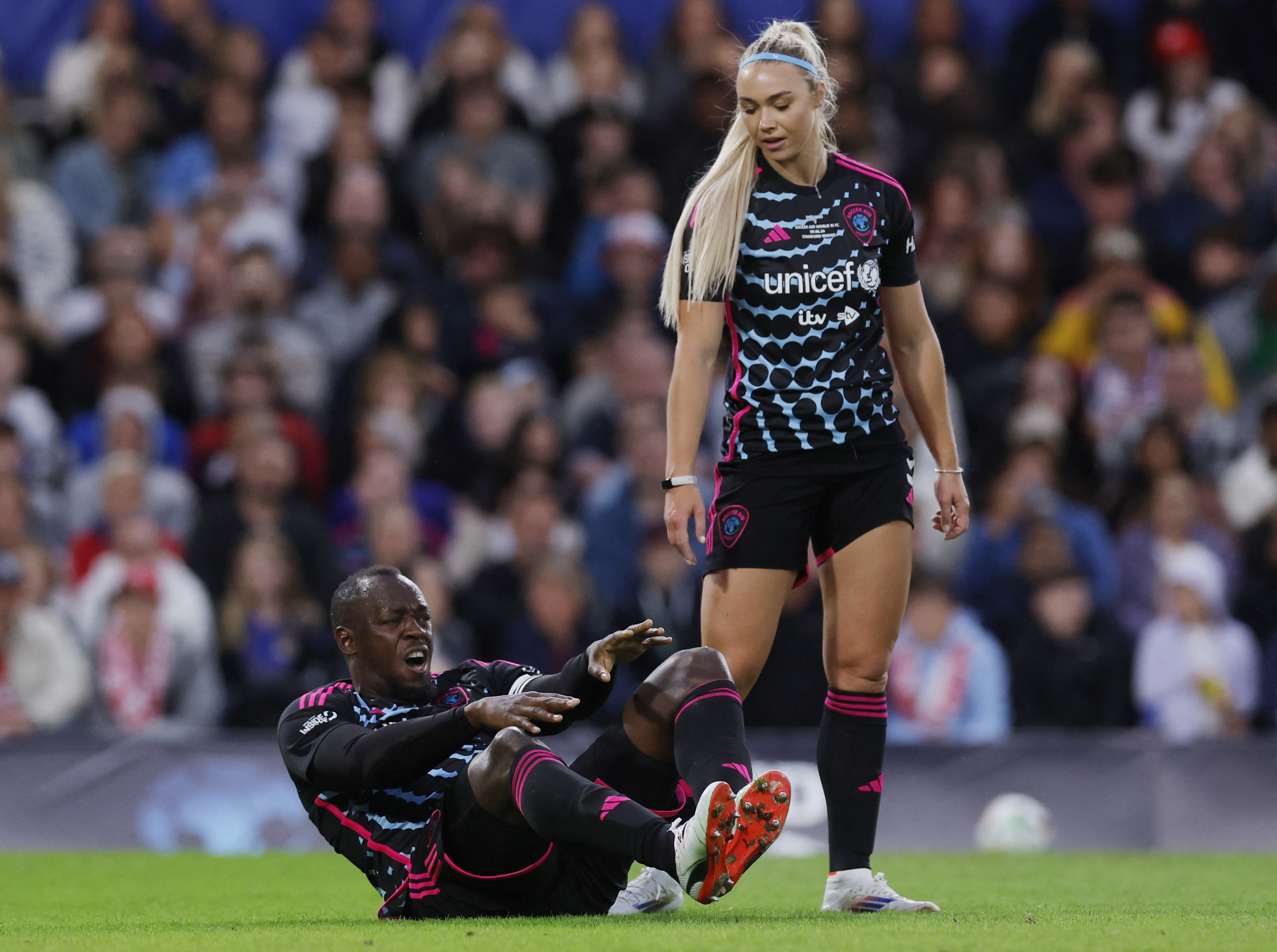 Usain Bolt ruptured his Achilles during Soccer Aid