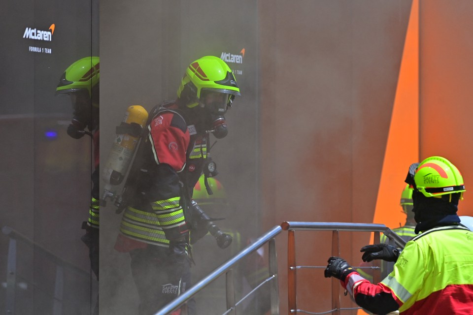 Firefighters were called to a blaze at the Circuit de Barcelona-Catalunya