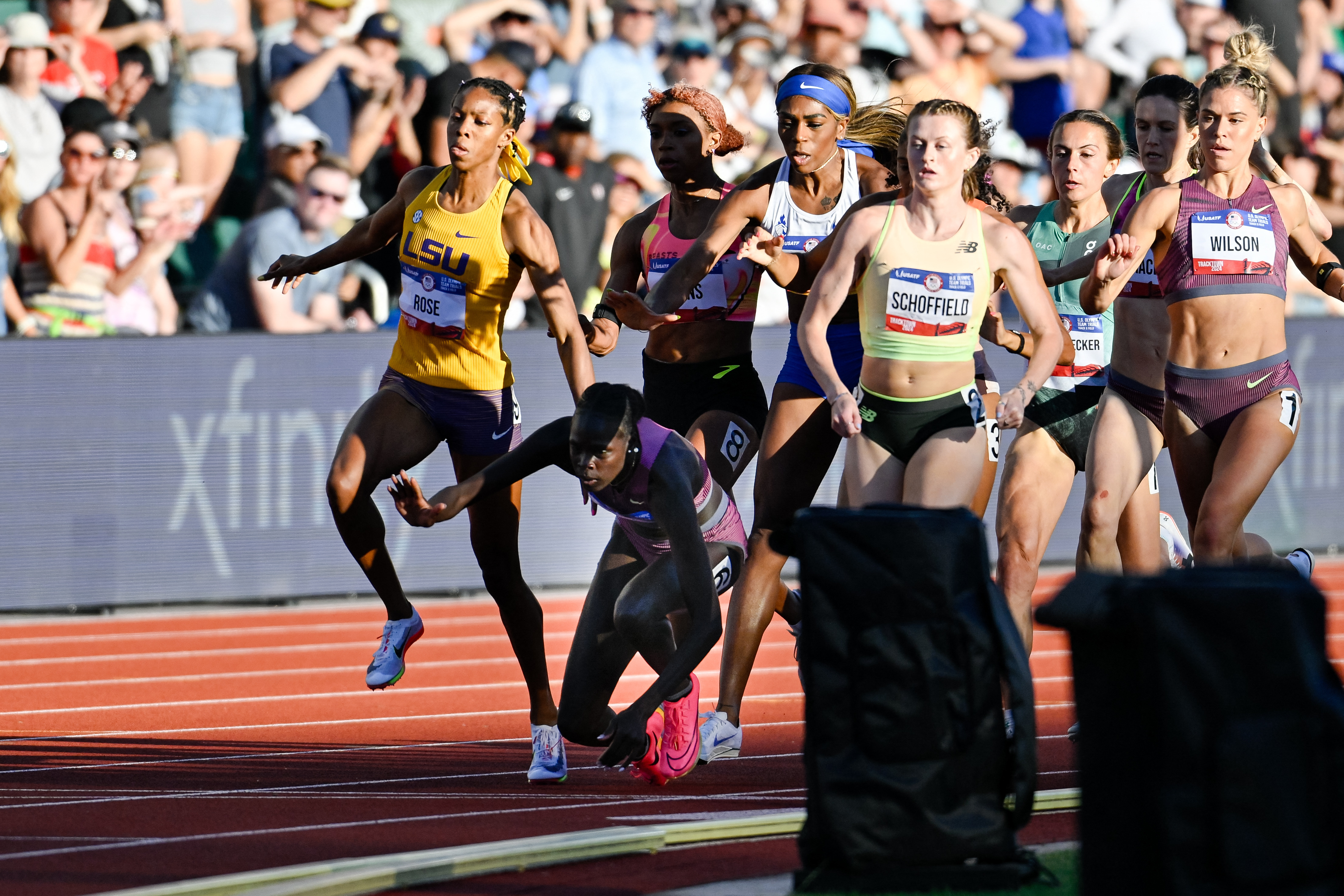 Mu failed to qualify for Paris 2024 after falling in the first lap of the 800m final during the Track and Field Team Trials