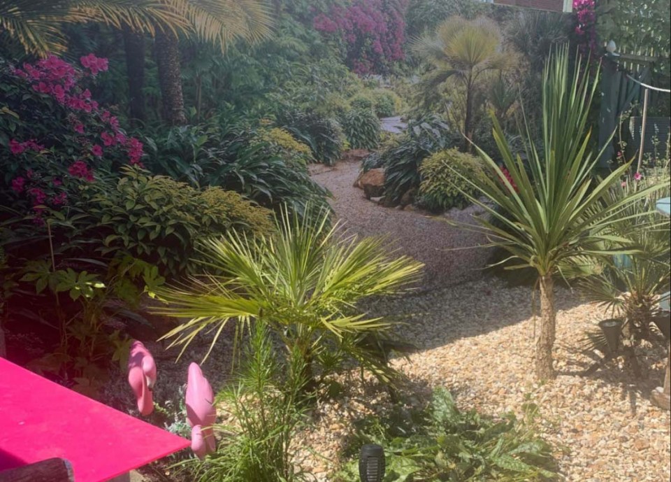 Sheila transformed her garden using a stunning mural tapestry she ordered online