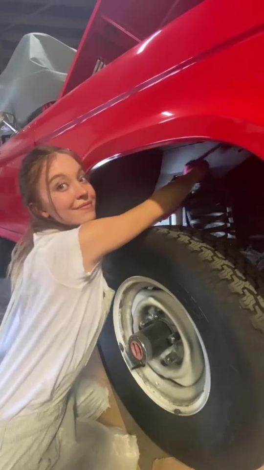 She has shared several videos of herself working on vintage cars