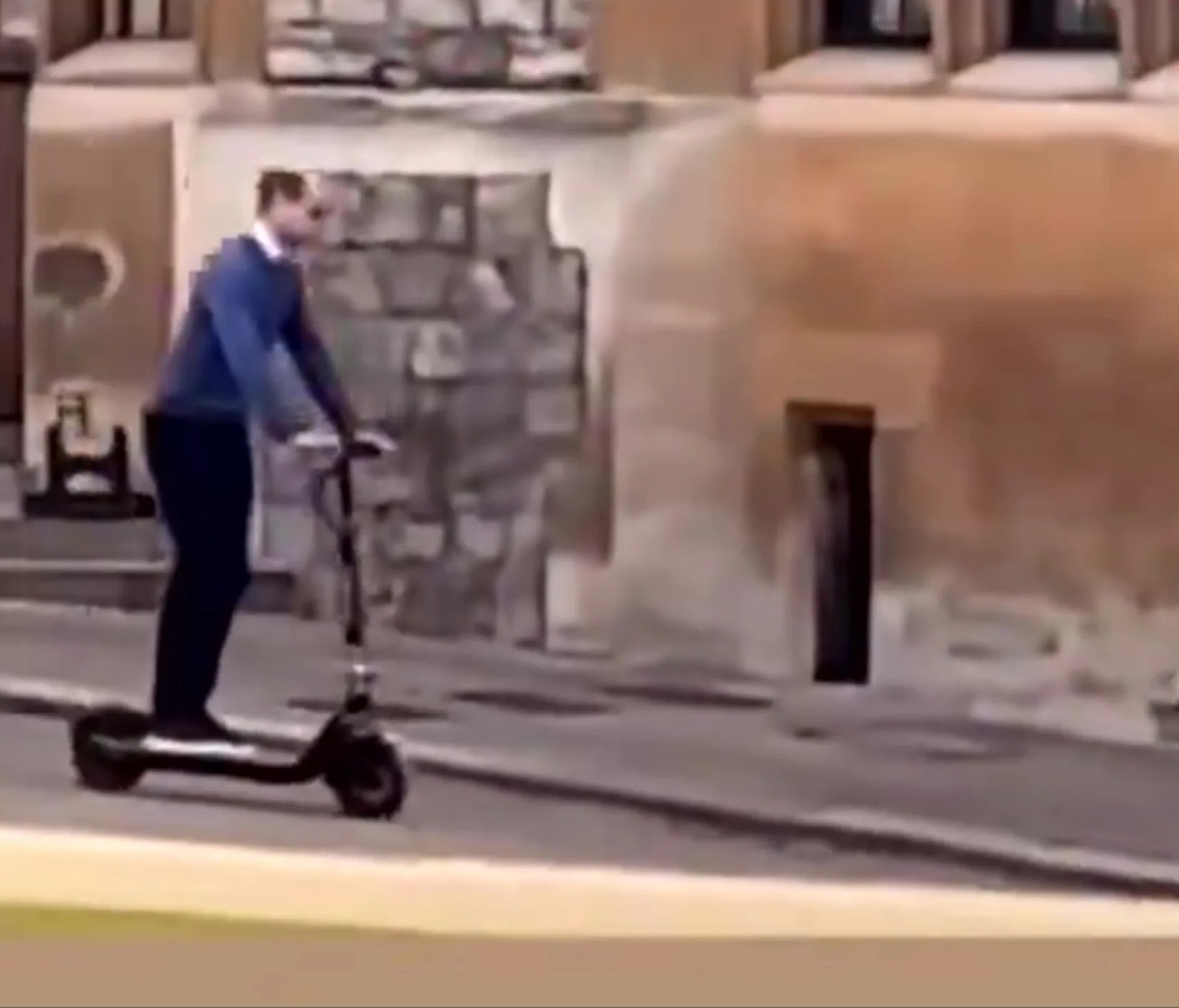 The heir to the throne was filmed zipping around Windsor Castle on his e-scooter