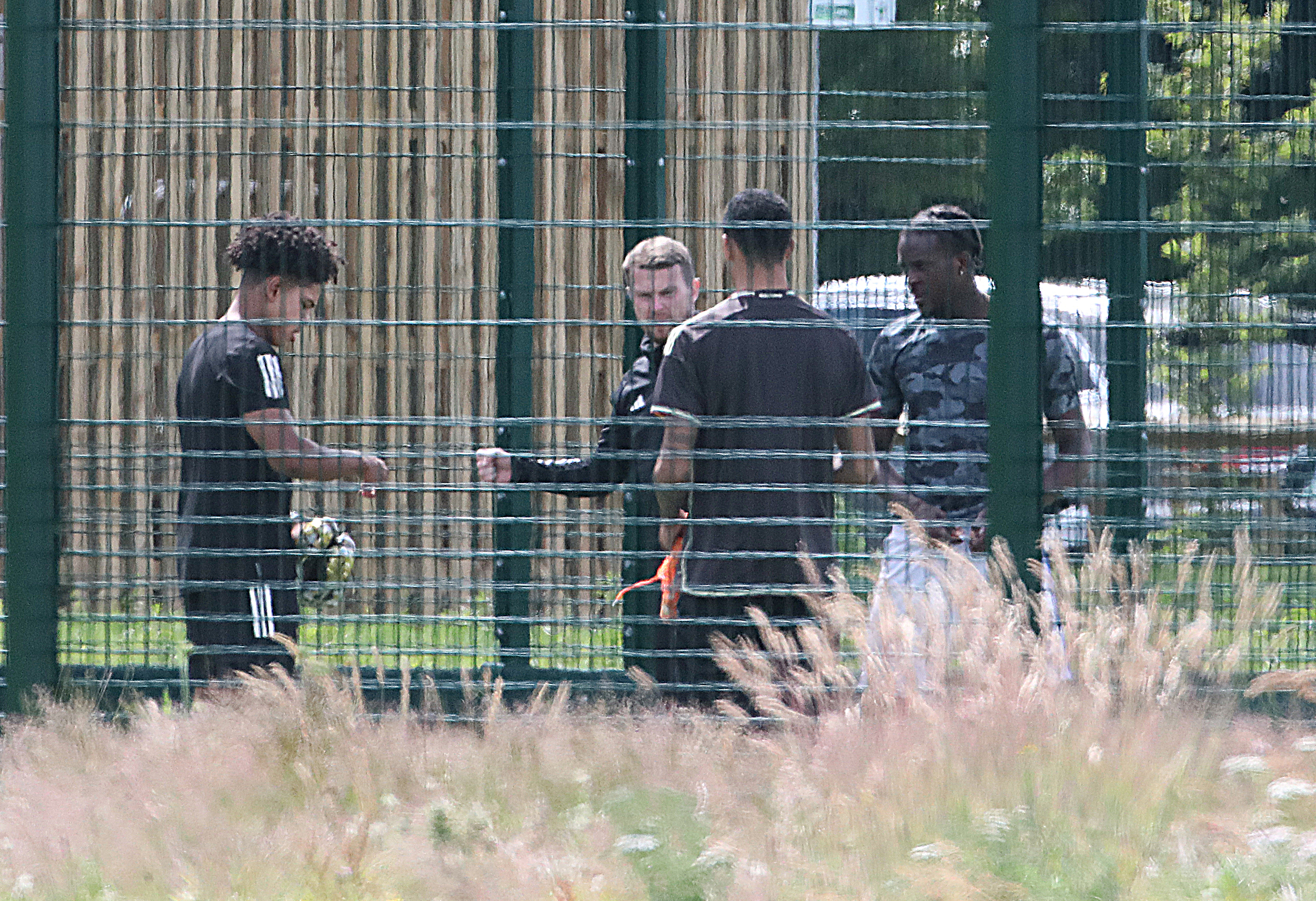 The striker was put through his paces in training