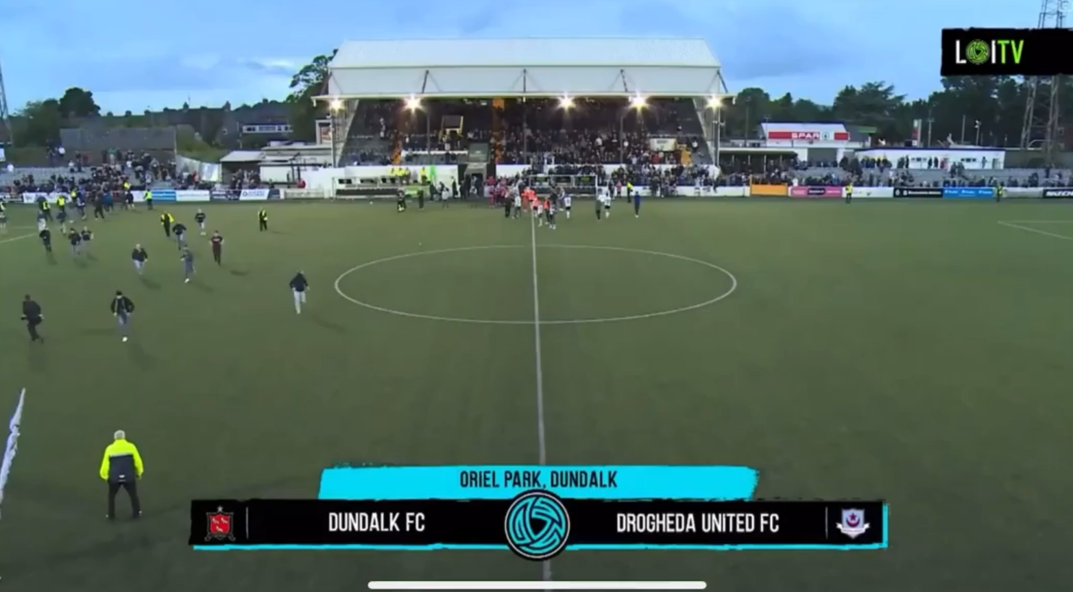 Fans stormed the pitch after Dundalk vs Drogheda United