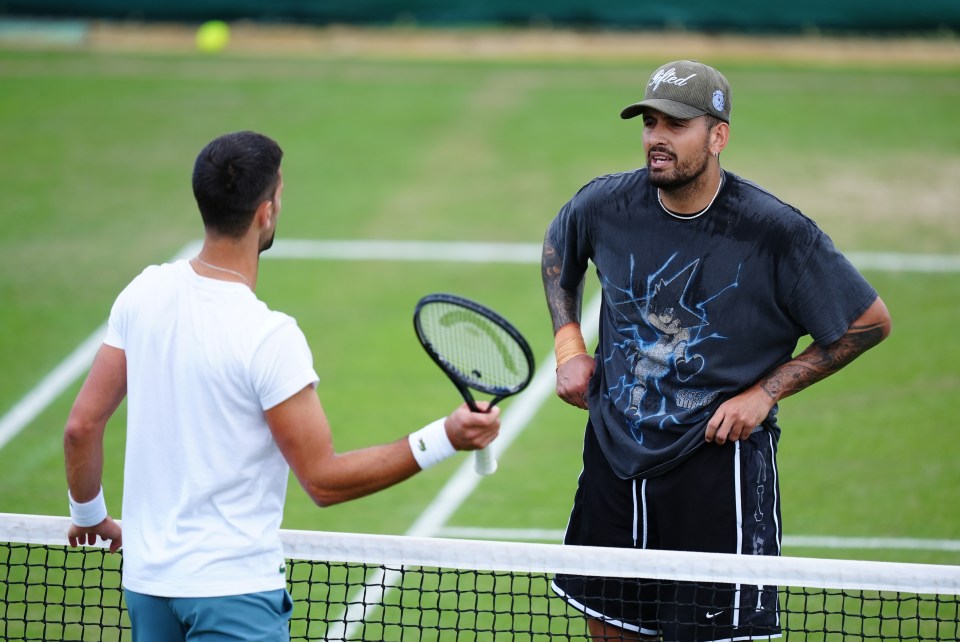 Kyrgios hit with Novak Djokovic earlier in the tournament and is hoping to return to action soon