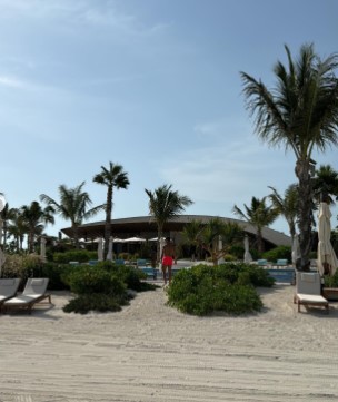 The family relaxed on the beach