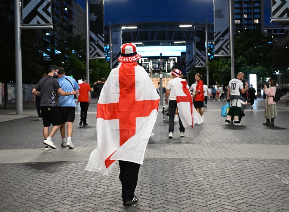 Fans leaving Boxpark Wembley