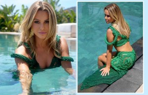 Amanda Holden, 53, looks phenomenal in green crocheted dress in Spain