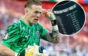 Pickford's water bottle penalty cheat sheet revealed after shootout heroics